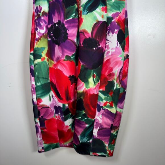 Calvin Klein Floral Sheath Dress Vibrant Romantic Artsy Colorful Feminine 2 Bold - Picture 7 of 13